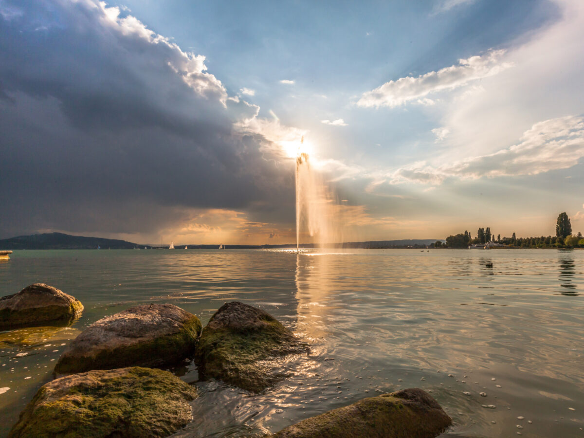 Zug, Stadt, Zugersee, Wasserspiel