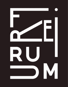 Logo, Freiruum, SchwarzNegativ